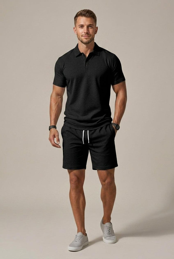 Herren Set Hemd Shorts Klassisch | Sommer Outfit Männer Kurzarm | Freizeitset Hemd mit Shorts