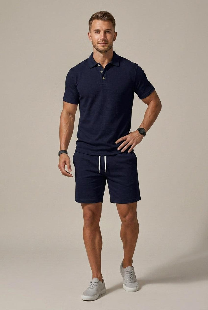 Herren Set Hemd Shorts Klassisch | Sommer Outfit Männer Kurzarm | Freizeitset Hemd mit Shorts