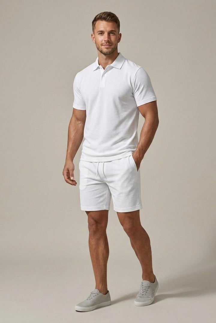 Herren Set Hemd Shorts Klassisch | Sommer Outfit Männer Kurzarm | Freizeitset Hemd mit Shorts