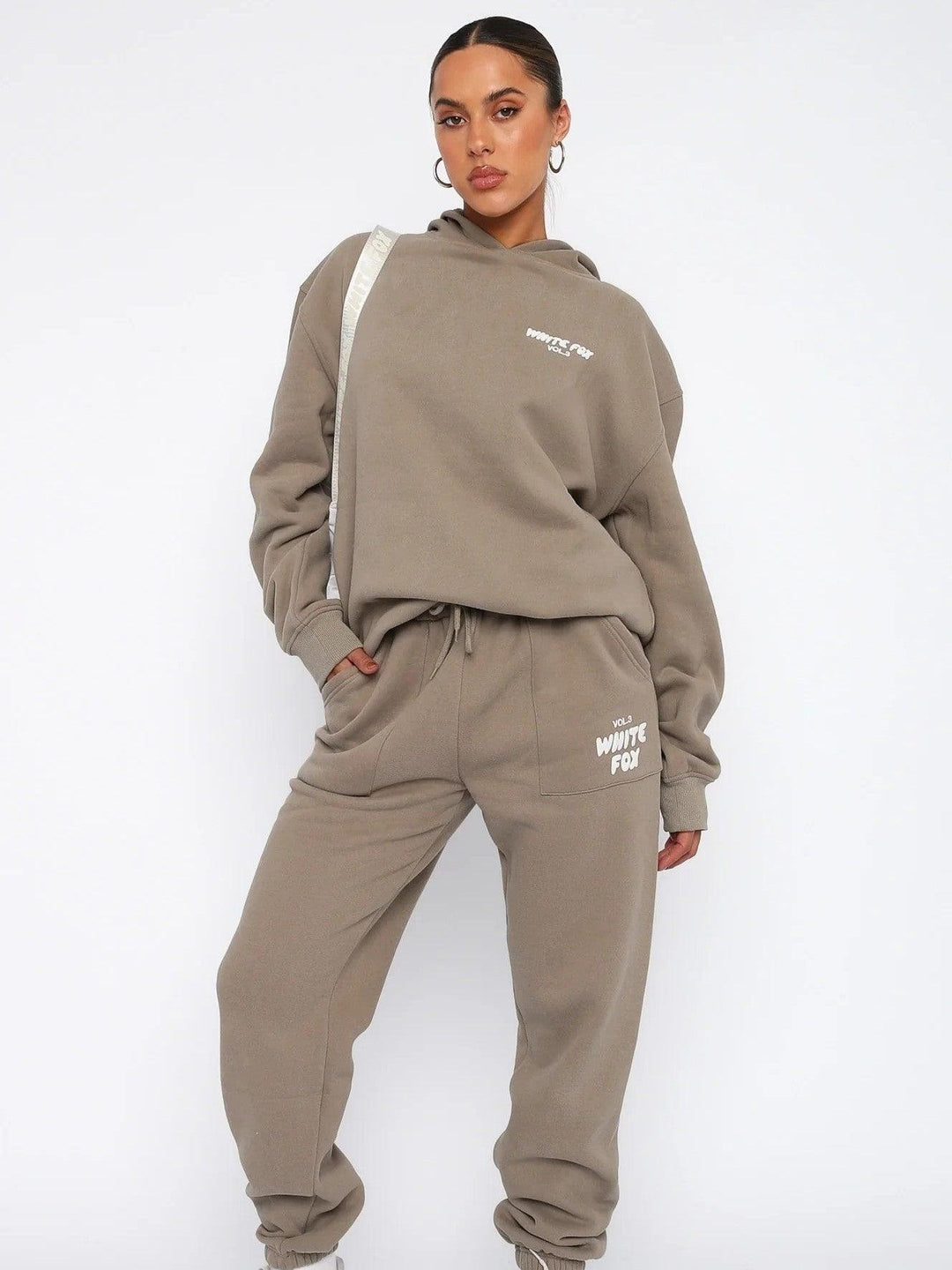 Trainingsanzug Damen Cropped | Jogginganzug Damen Zweiteilig | Damen Freizeitset Hoodie Jogger