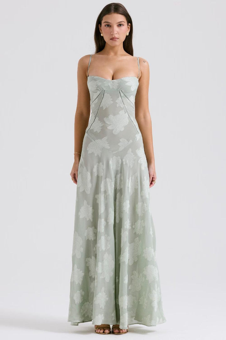 Hochzeitskleider Gast Blumen Maxi | Abendkleider Korsett Spaghettiträger | Prom Kleid Damen Blumenapplikation