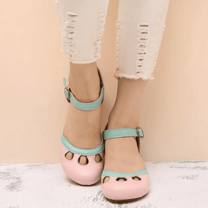 Mary Jane Schuhe Damen Blau | Pumps Damen Blockabsatz Grün | Sommerschuhe Damen Bequem Ergonomisch