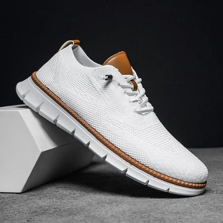Herren Sneaker Strick Atmungsaktiv | Dicke Sohle Schnürung | Sommerschuhe Casual Leicht