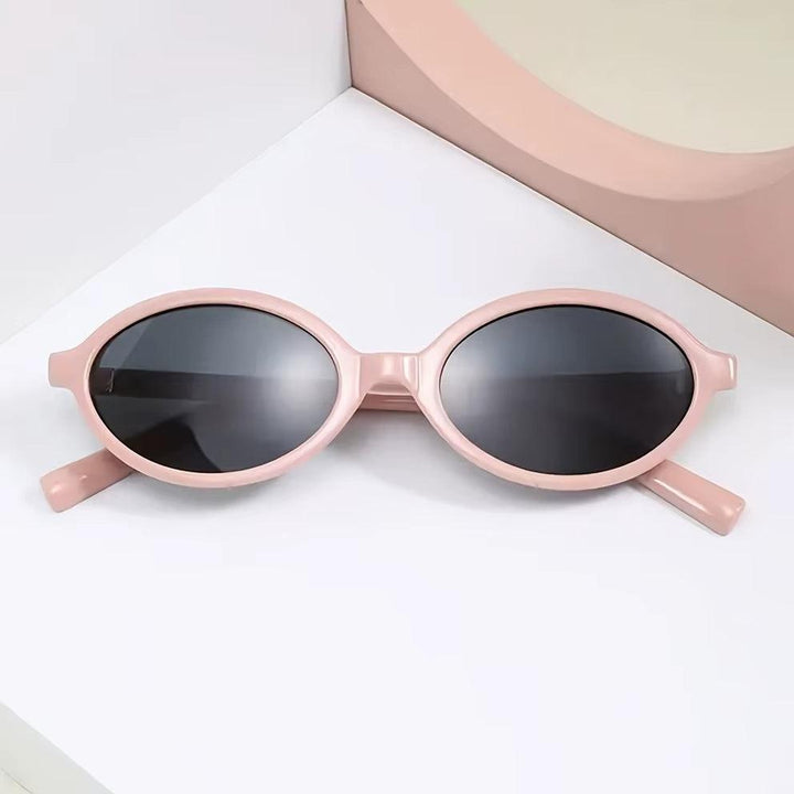 Sonnenbrille Damen Oval Retro | Acetat Gold Akzente UV400 | Vintage Modern Sommer